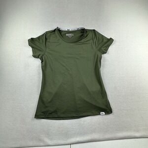 Barbell Shirt Womens Medium Green THRIVE TRAINING Gym Top Vented Stretch